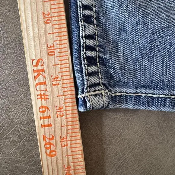 BKE Jake Jeans Mens 34x34/32 Blue Medium Wash Straight Denim Embroidered Pockets - Picture 9 of 9